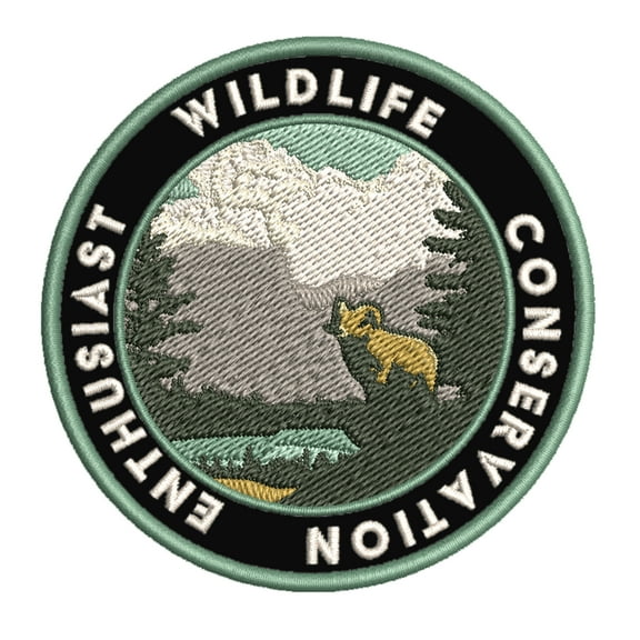 Wildlife Conservation Enthusiast 3.5 Inch Iron Or Sew On Embroidered Fabric Badge Patch Seek Adventure, National Park Iconic Series