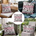 thumbnail image 6 of Dog Paw Throw Pillow Cover Pink Wood Grain Cotton Linen Cushion Cover Throw Pillow Case with Invisible Zipper for Couch Sofa Bed Chair Car 26x26 Inch, 6 of 9