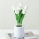 thumbnail image 4 of Lámpara de noche con forma de tulipán LED recargable, simulación de flores, lámpara de imitación para dormitorio y mesita de noche, 4 of 6