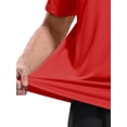 thumbnail image 3 of MIER Mens Short Sleeve Workout Shirt, Quick Dry Moisture Wicking Gym T-Shirt, Crew Neck, Black/Grey/Red, Size XXL, 3-Pack, 3 of 7