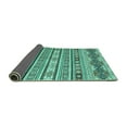 thumbnail image 2 of Ahgly Company Indoor Round Abstract Turquoise Blue Modern Area Rugs, 3' Round, 2 of 4