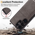 thumbnail image 3 of Decase PU Leather & TPU Shockproof Hybrid Case for Samsung Galaxy S24 Ultra with Magnetic Card Holder & Slim Back Cover,Credit Card Slots,Stylish Flip Wallet Cover for Samsung Galaxy S24 Ultra,Gray, 3 of 8