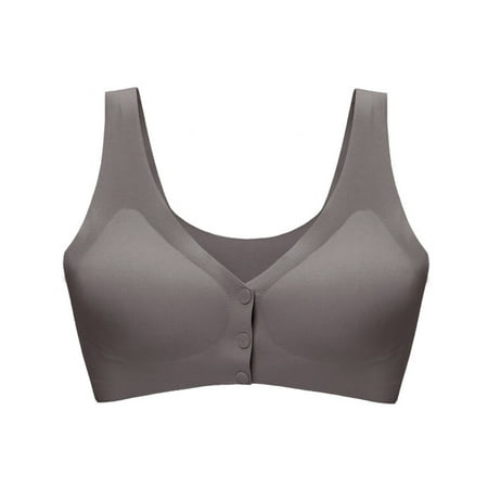 Virmaxy Women s Front Open Button Convenient Breastfeeding Underwear Comfortable Support Babydoll Nursing Bra Fashion Bra Wire Free Underwear One Piece Bra Everyday Underwear Bras Coffee M