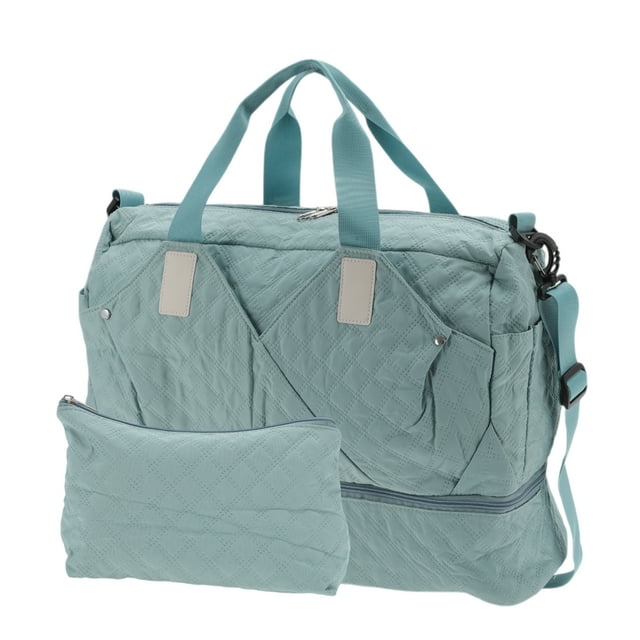 Bolsa de viaje Unique Bargains con diseño partitionado, bolsa de viaje con correa de equipaje fija y compartimento para zapatos, azul, 2 Pcs