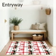 thumbnail image 3 of ODIKA 6'x9' Machine Washable Non-Slip Area Rug, Festive Sleigh Winter Wonderland Anti Fatigue Plaid Checkered Design High Traffic Rug with Pad, White, 651832, 3 of 8
