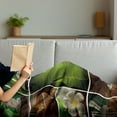 thumbnail image 3 of Spa Soft Flannel Fleece Throw Blanket, Collage of Candles Stones Herbal Salts Towels Botanic Plants Design Print, Cozy Plush for Indoor and Outdoor Use, 50" x 60", Green White and Brown, by Ambesonne, 3 of 5