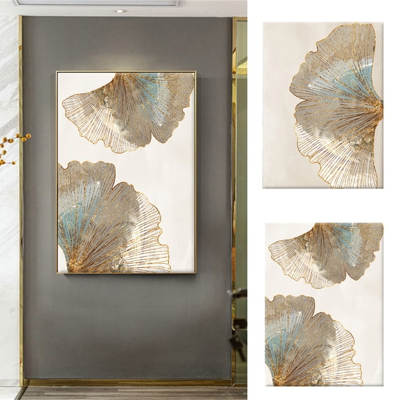 shenmeida Abstract Leaf Pattern Print Wall Art Decor, Leaf Wall Decor Art Canvas Print Poster Pictures Decorative Paintings