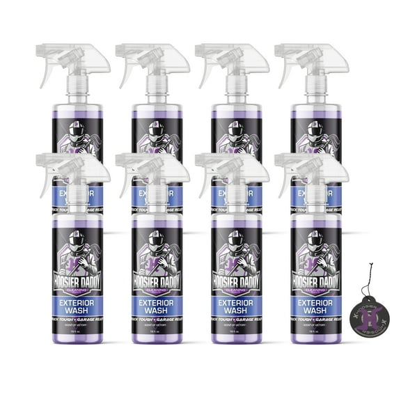Hoosier Daddy 16oz Car Exterior Cleaner Concentrate - Removes Dirt, Bugs, & Road Grime - Safe for Paint, Glass, & Chrome - Dilutes for Multiple Uses(8-Pack)