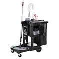 thumbnail image 6 of Rubbermaid Commercial Executive Janitor Cleaning Cart 3 Shelf - 8" , 4" Caster Size - x 21.8" Width x 46" Depth x 38" Height - Black - 1 Each, 6 of 9