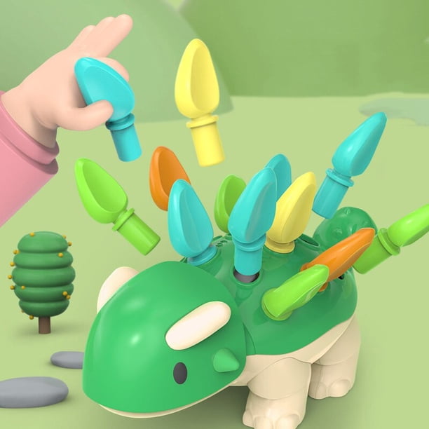 Baby Fine Motor Skill Training Focuses Hand Eye Game Dinosaur Color Number Sorting Nesting Educational Toy For Kids heqiyong LED