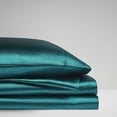 thumbnail image 3 of HTOOQ Essentials Satin WrinkleHTOOQ Free Luxurious and Silky with 16" Deep Pocket 6 Piece Durable Sheet Set, Full, Teal, 3 of 8