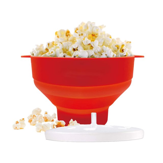 Popcorn Microwave, Foldable Silicone Popcorn Container, BPA Free Popcorn Pot Bowl with Lid, Hot Air Corn Popcorn Machine Without Oil