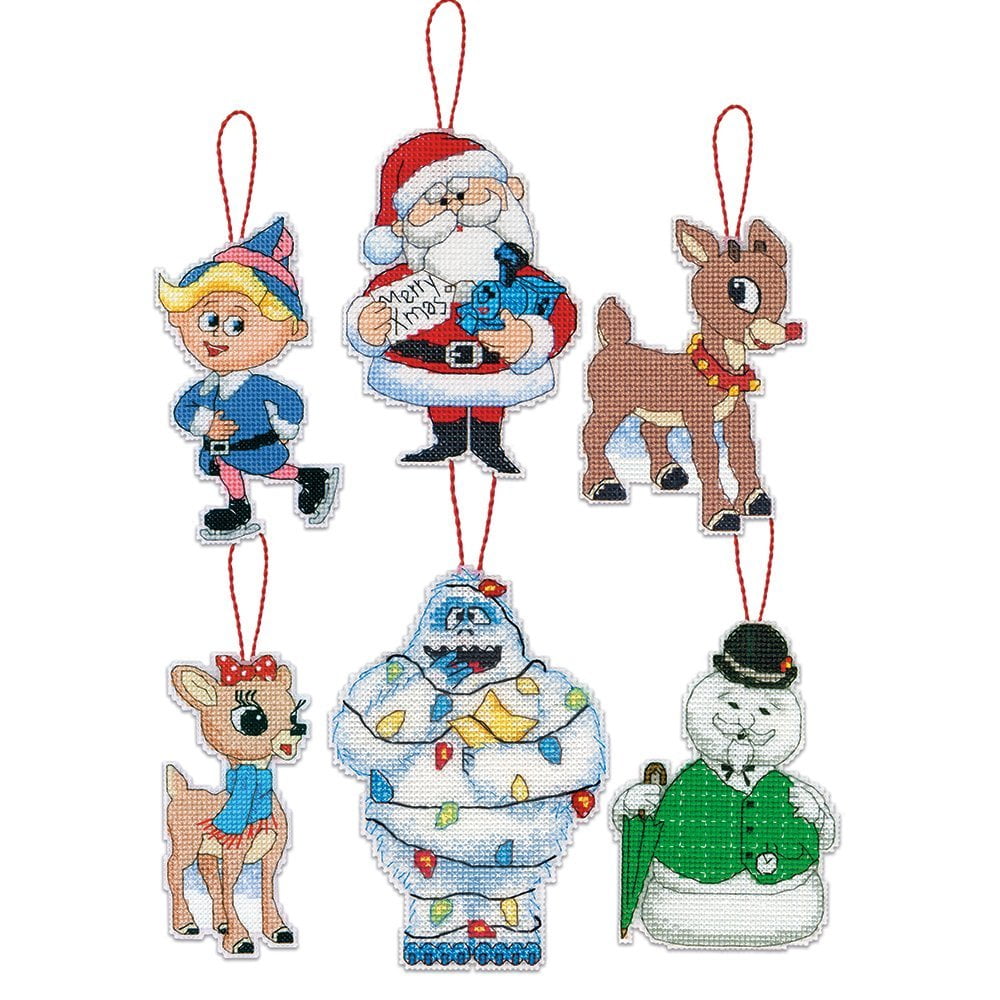 7008958 Dimensions Rudolph Cross Stitch Ornament Kit, Counted cross stitch on 14 count plastic
