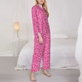 thumbnail image 3 of Honeii Leopard print Women's Pajama Sets Long Sleeve Button Down Sleepwear Nightwear Soft Pjs Lounge Sets-X-Large, 3 of 7
