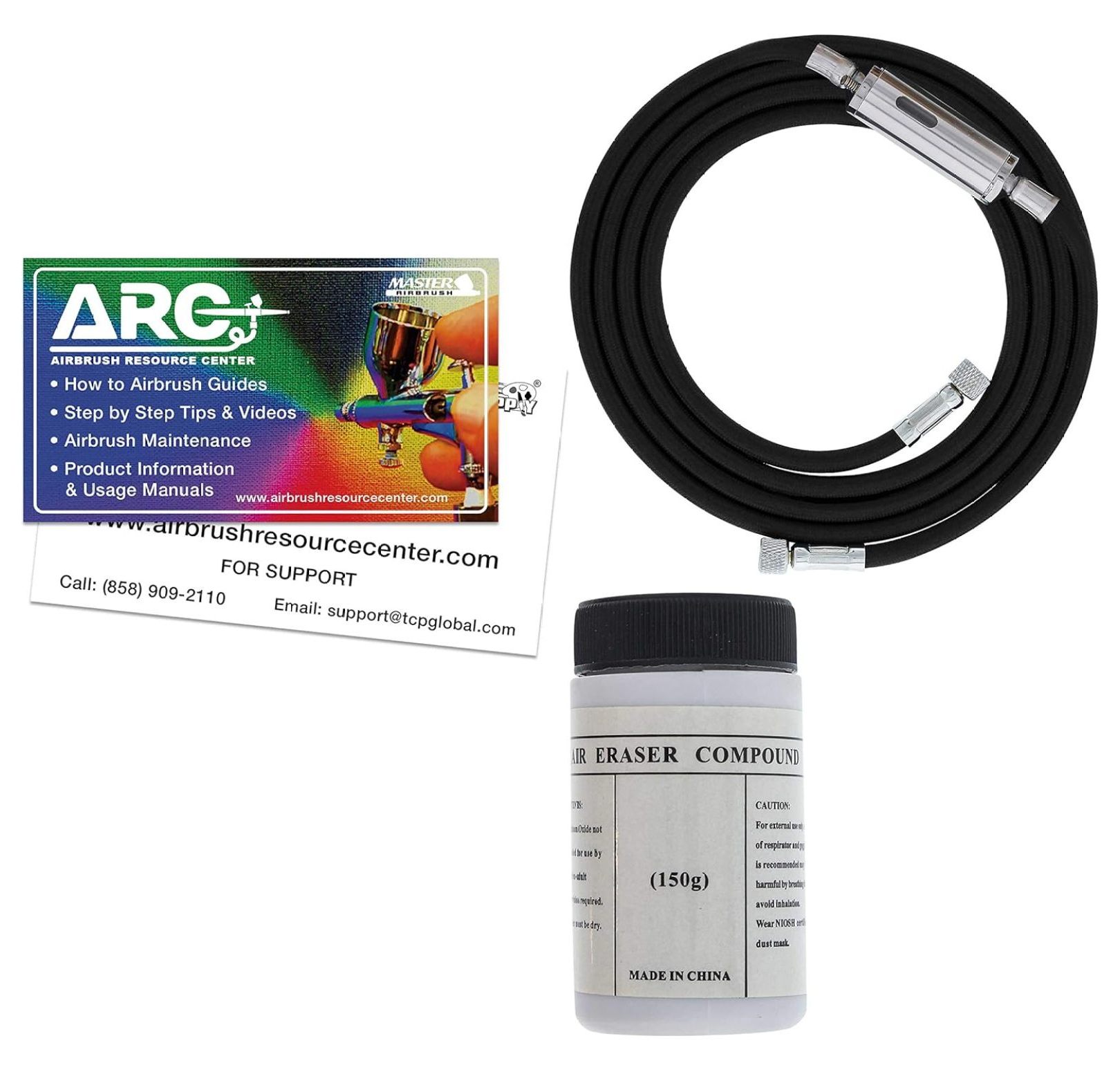Airbrush Kit with Mini Sandblaster - 1/2oz Cup, 0.5mm Tip, 6" Hose - for Art, Model Cars, Etching, Rust Removal & Miniature Painting
