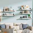 thumbnail image 6 of Fairy Floating Shelves, Rustic Wood Wall Storage Shelves Set of 5, 15.7in x 4.7in x 0.6in, White, 6 of 9