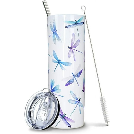 

Dragonfly Tumbler Purple Dragonfly Gifts for Women Dragonfly Stainless Steel Coffee Cup/Mug/Water Bottle Watercolor Tumbler Dragonfly Gift Dragonfly Decor/Ornament Dragonfly Coffee Cup 20 Oz
