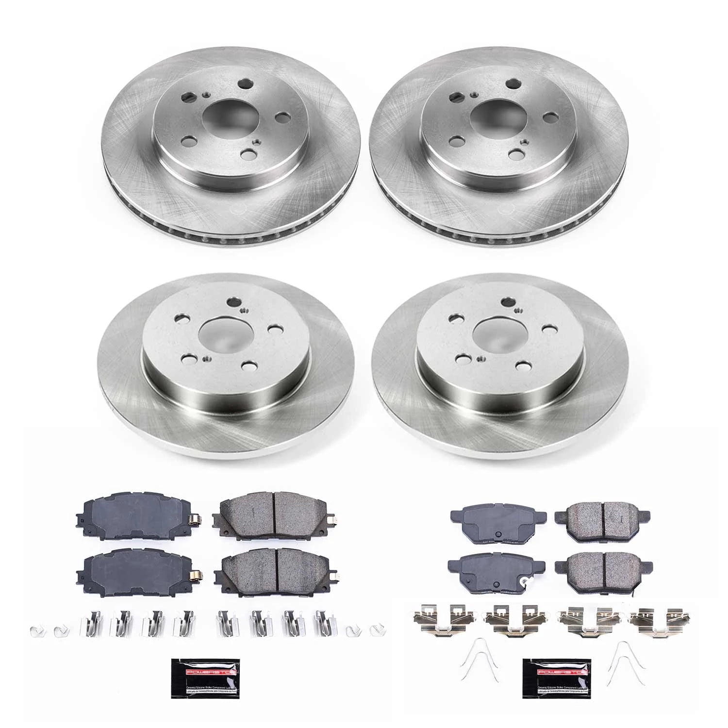 PowerStop Front and Rear Stock Replacement Brake Pad and Rotor Kit Fits: TOYOTA Select Models KOE7632