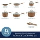 thumbnail image 2 of Rachael Ray Cucina - Batería de cocina antiadherente, porcelana dura, 12 piezas, Café Champiñon, 2 of 5