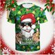 thumbnail image 3 of Camiseta de Navidad con estampado 3D para hombre, Camiseta holgada de manga corta con cuello redondo, traje falso, ropa divertida de Navidad, camisetas de gran tamaño, 3 of 4