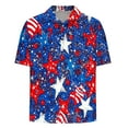 thumbnail image 5 of cllios July 4th Mens Hawaiian Shirts American Flag Cotton Linen Shirt Short Sleeve Button Down Shirts Independence Day Beach Tops for Summer, 5 of 5