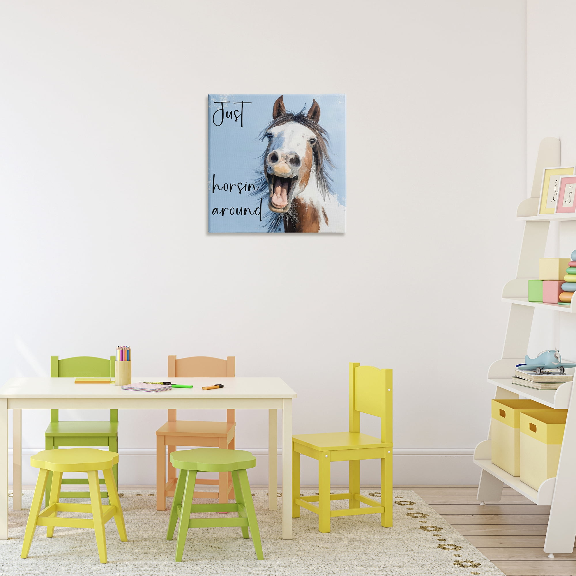 Stupell Industries Just Horsin' Around Canvas Wall Art, design by Kim Curinga