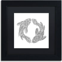 Trademark Fine Art "Koi Fishes" Canvas Art by Filippo Cardu, Black Matte, Black Frame