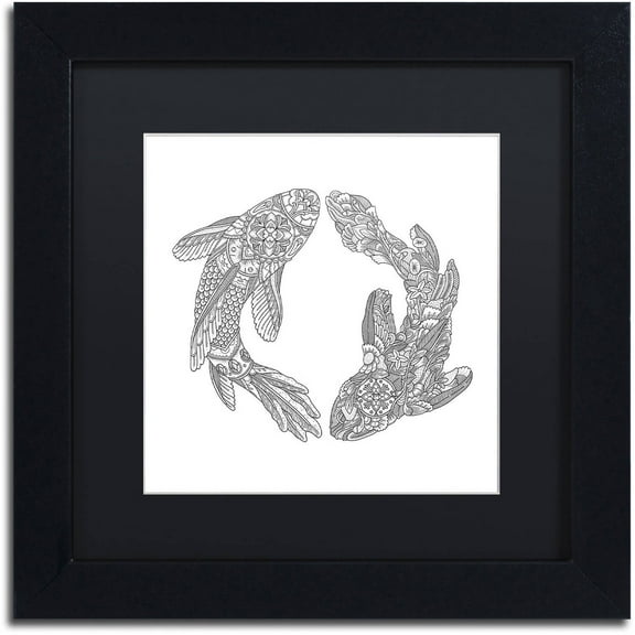 Trademark Fine Art "Koi Fishes" Canvas Art by Filippo Cardu, Black Matte, Black Frame