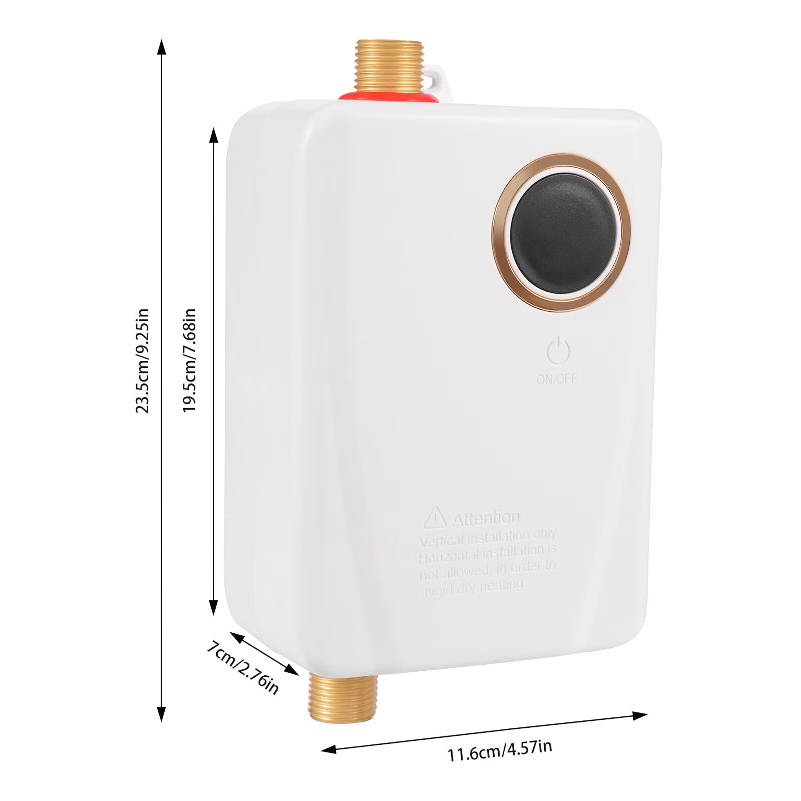 Aiqidi 3000W 110V Instant Electric Water Heater Wall Mounted Vertical Small Tankless Hot Water Heater with LED Touch Screen for Kitchen IPX4 20~50℃ (White)