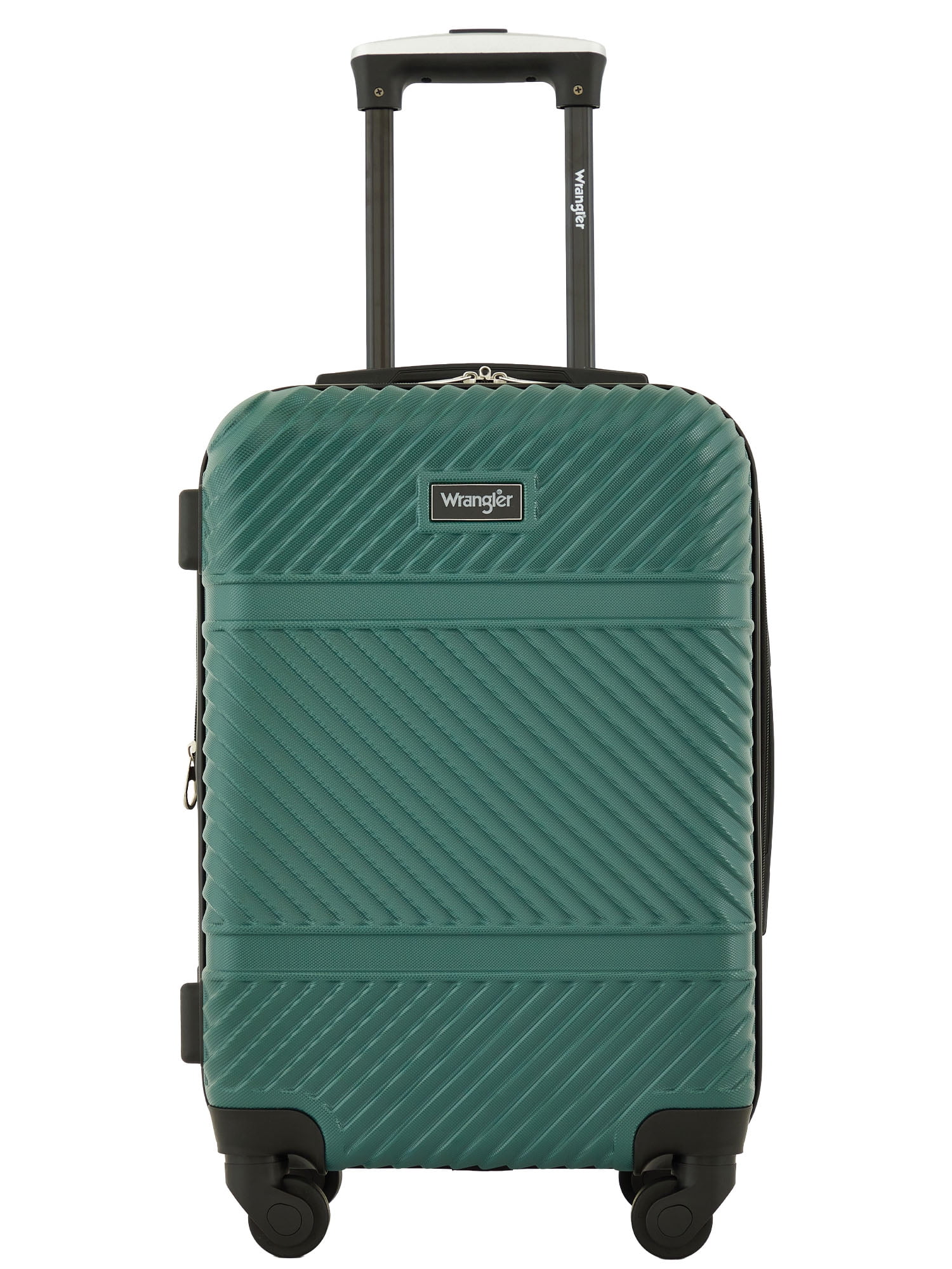 Wrangler 4 Piece Expandable Hardside Spinner Luggage Set with Packing Cubes, Green