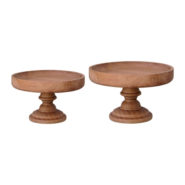 Soporte para pasteles de madera de diseño vintage, soporte redondo multiusos para postres, ideal para baby showers. Grande Pequeño