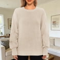 thumbnail image 2 of DHFJKG Fashion Knit Sweaters For Women Long Sleeve Crewneck Pullover Soft Comfortable Fall Casual Solid Color Loose Fit Sweater Stylish Tops, 2 of 4