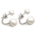 thumbnail image 1 of Pendientes ajustables pendientes orejeras mangas - tamaño mujer perlas dobles, 1 of 1