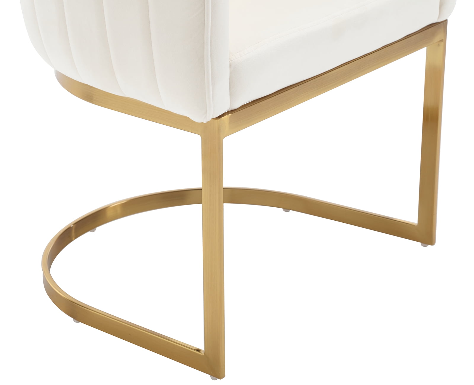 Dayalane Modern Barrel Dining Chairs Set of 2, Velvet Upholstered Kitchen and Dining Room Side Chairs, Comfy Armchair with Metal Frame for Living Room Bedroom Cafe, White