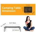 thumbnail image 3 of Grill Table Camping Table 3FT Foldable Small Folding Table Low Picnic Table Portable Stand Mesh Outdoor Indoor Card BBQ RV Black 35.4×15.7×9.4 inch, 3 of 9