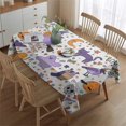 thumbnail image 2 of Halloween Cute Trick or Treat Characters Rectangle Tablecloth 60"x84",Waterproof Polyester Rectangle Table Cloth, Wipeable Spillproof Polyester Tablecloth for Dining, Camping, Indoor and Outdoor, 2 of 5