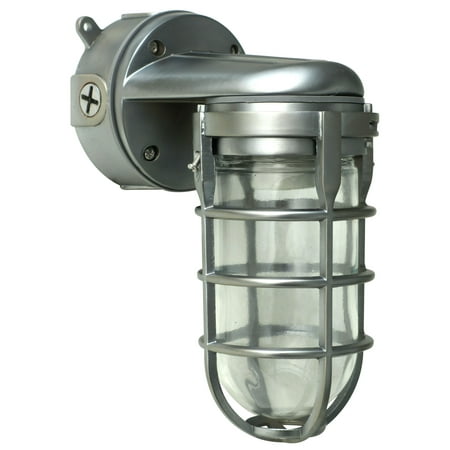 

Woods L1707SVBS Brushed Steel Wall Mounted Incandescent Weather Industrial Light