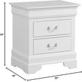 thumbnail image 3 of Glory Furniture Louis Phillipe 2 Drawer Nightstand in White, 3 of 16