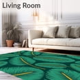 thumbnail image 2 of ODIKA 5'x7' Machine Washable Non-Slip Area Rug, Jungle Canopy Tropical Palm Frond Boho High Traffic Rug with Pad, Green, 702644, 2 of 8