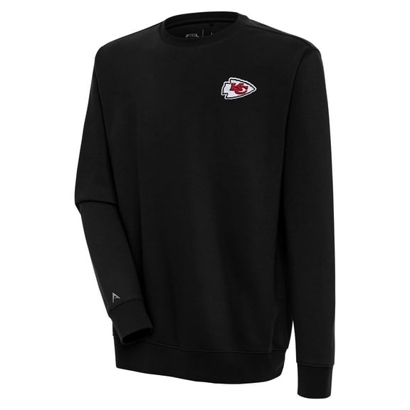 Men's Antigua Black Kansas City Chiefs Victory Pullover Sweatshirt