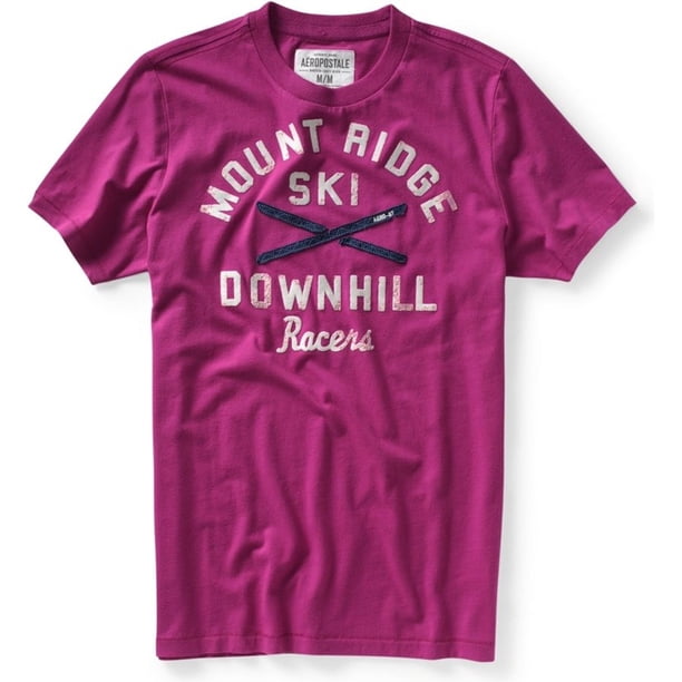 Aeropostale Mount Ridge Ski Race Camiseta gráfica para hombre, Púrpura, X-Large