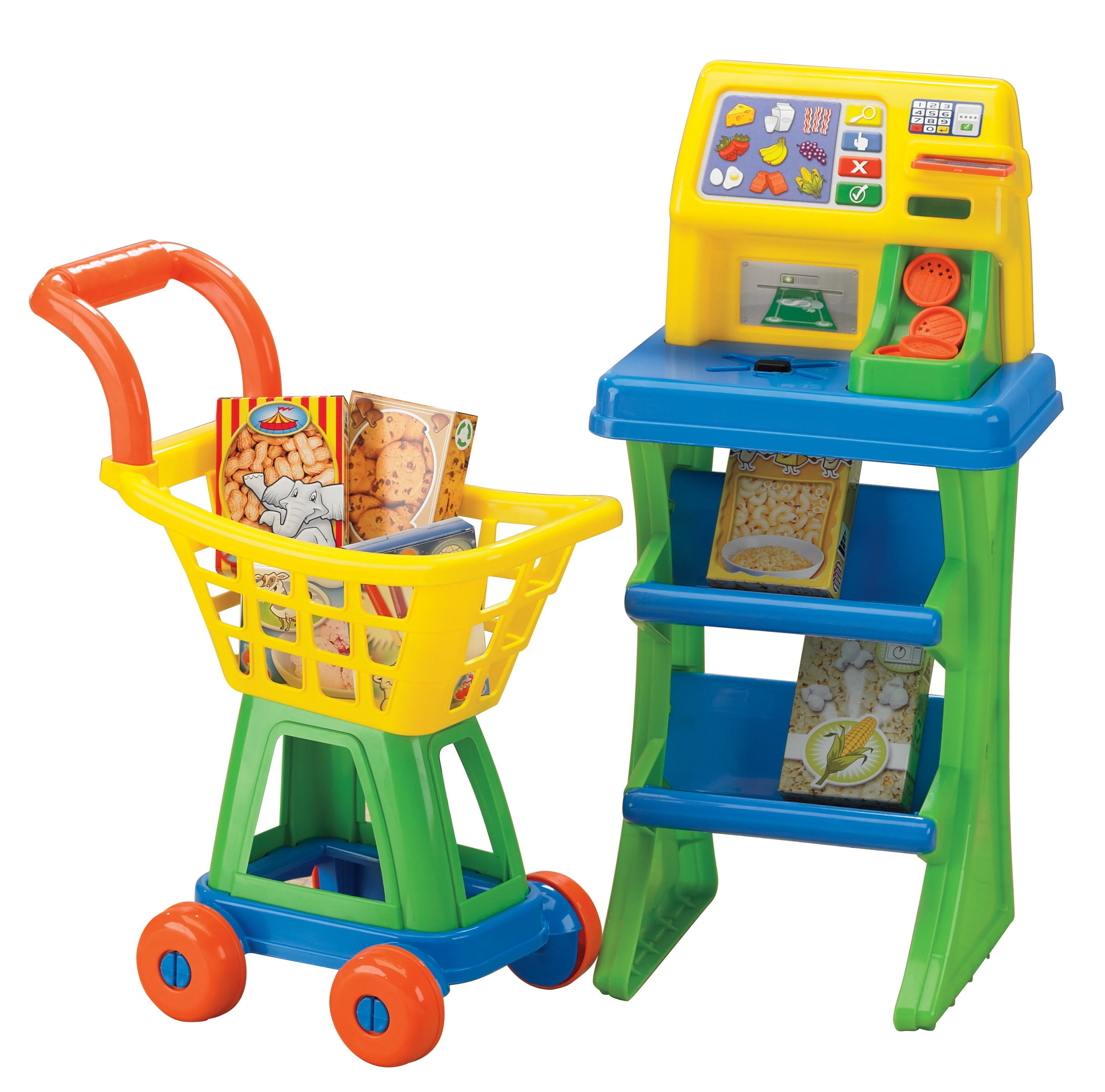 AMERICAN PLASTIC TOYS,MY VERY OWN SHOPPING CART PLAYSET,W/ PLAY FOOD,KIDS 3+,NEW 