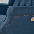 thumbnail image 5 of Noble House Bishop Standard Fabric Wingback Recliner, Blue, 5 of 8
