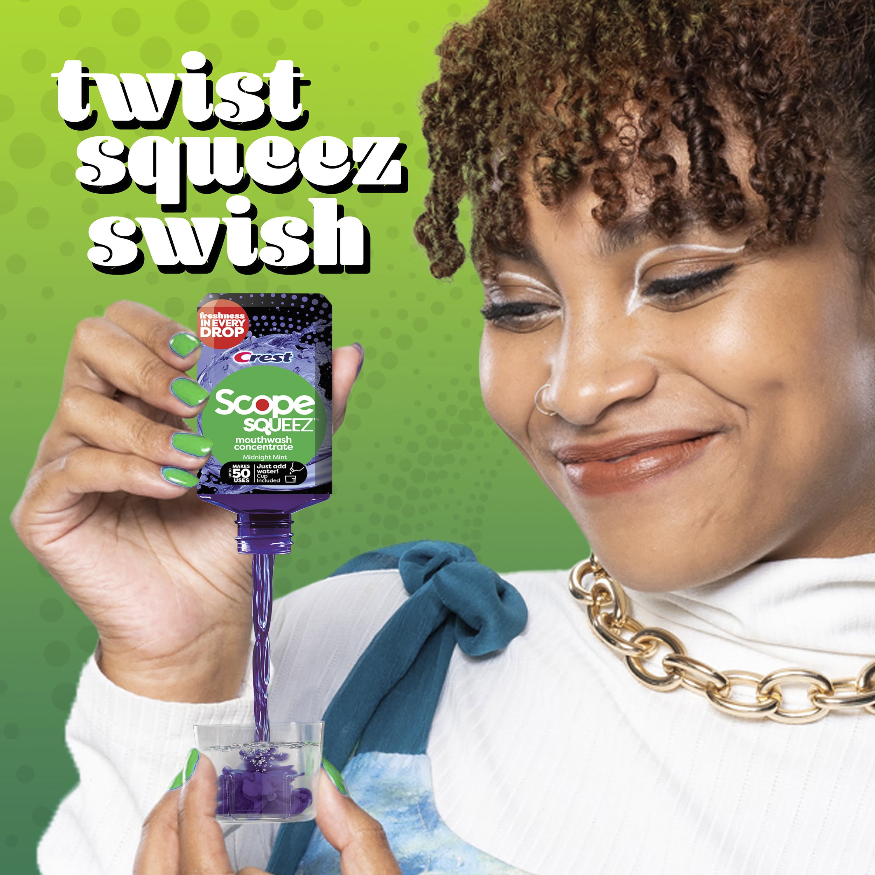 Scope Squeez Mouthwash Concentrate, Midnight Mint, 50mL Bottle