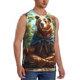 thumbnail image 2 of Pofeuu Maple Meditating Bear Print Men's Muscle T-Shirt, Sleeveless, Muscle Tank, Classic Muscle Tee Top For Men Casual Sleeveless Muscle T-Shirt Trendy Clothes-X-Large, 2 of 7
