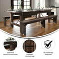 thumbnail image 2 of Flash Furniture Hercules 9' x 40" Rectangular Antique Rustic Mahogany Solid Pine Folding Farm Table, 2 of 10
