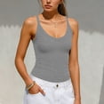 thumbnail image 5 of Aboser Womens Basic Camisole Y2k Clothes Ribbed Knit Sleeveless Undershirts Slim Fit V Neck Cami Shirts Going Out Tops Comfy Soft Layering Shirt, 5 of 7