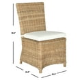 thumbnail image 3 of SAFAVIEH Sebesi Natural Cotton Solid Dining Parsons Chair, Natural (Set of 2), 3 of 10