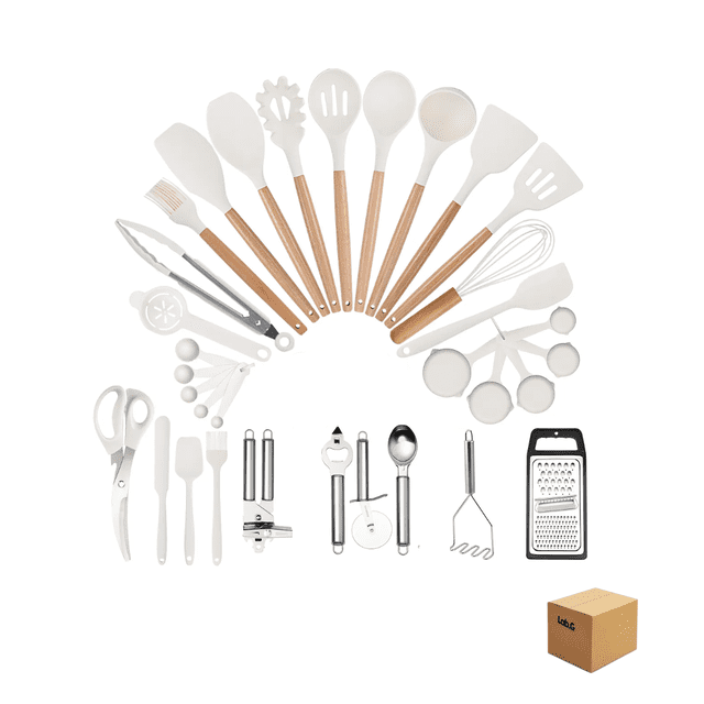 Utensilios Cocina De Silicona 44 Piezas Reposteria Lab.G Blanco