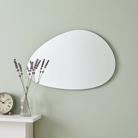 Gumesh Asymmetrical Bathroom Mirror, Irregular Vanity Mirror for Wall,Shatter-Proof HD Wall Mirror for Over Sink and Entryway